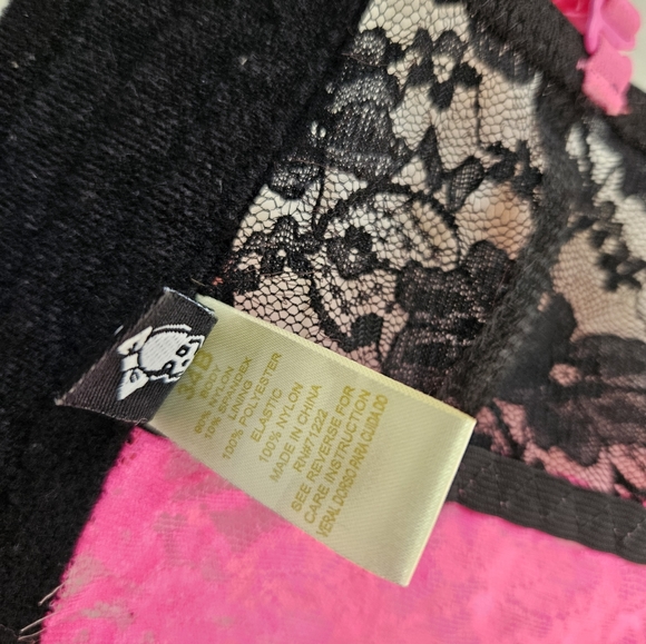 Hot Pink and Black Floral Lace Multiway Strap Bustier, Hot Topic, size 34B - Picture 9 of 10